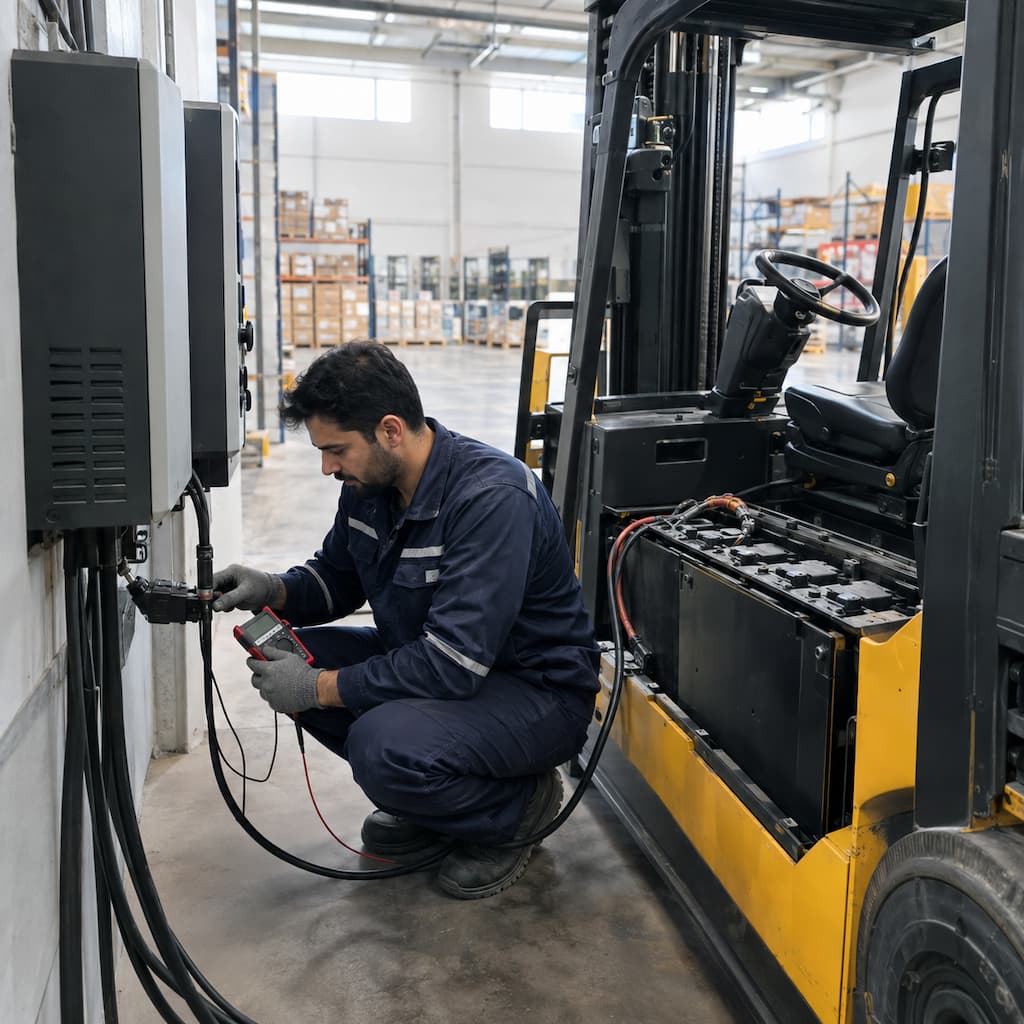 عیب یابی شارژر باطری لیفتراک